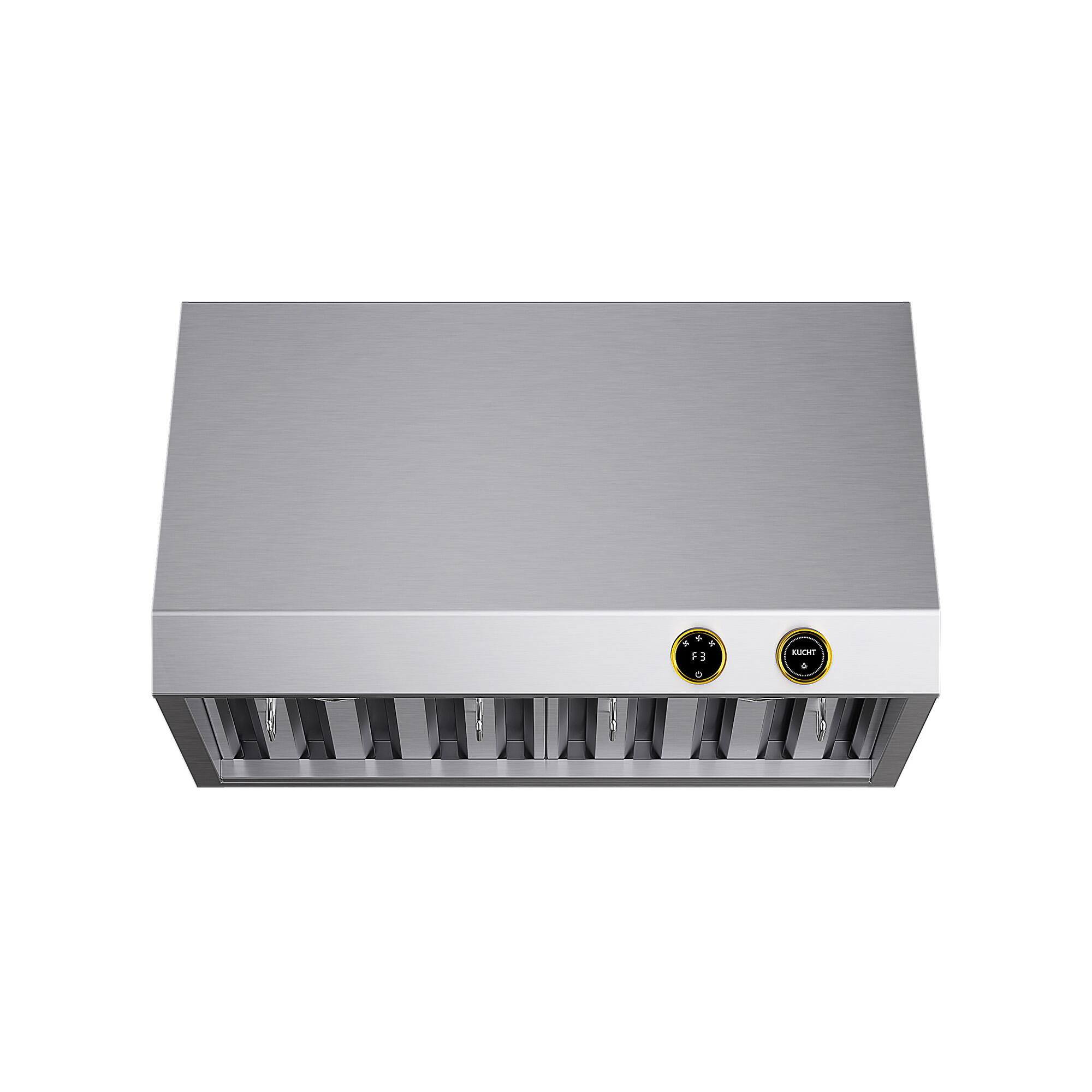 Kucht - 30 inches - Externally Vented - Under cabinet Range Hood - Stainless Steel & Gold