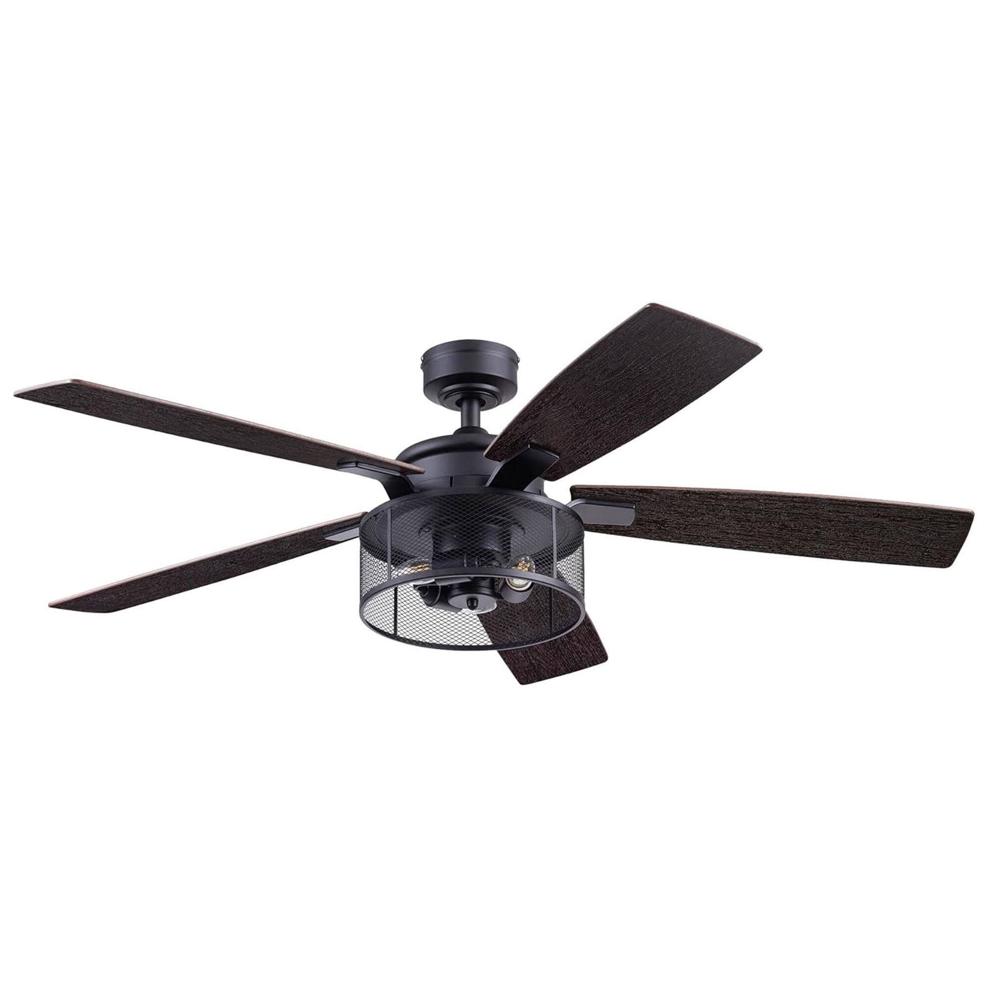 Alt View 8. Honeywell - Honeywell Carnegie Ceiling Fan, Quiet Motor and Remote Control, 52", Matte Black - Matte Black.