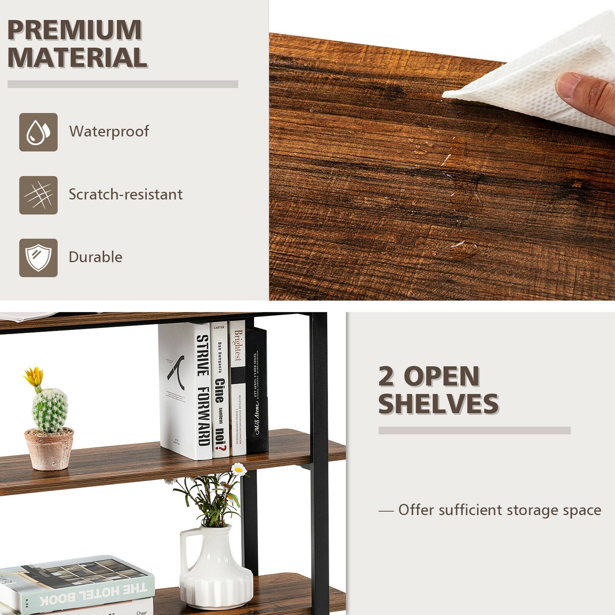 PREMIUM MATERIAL  
- Waterproof  
- Scratch-resistant  
- Durable  

2 OPEN SHELVES  
- Offer sufficient storage space