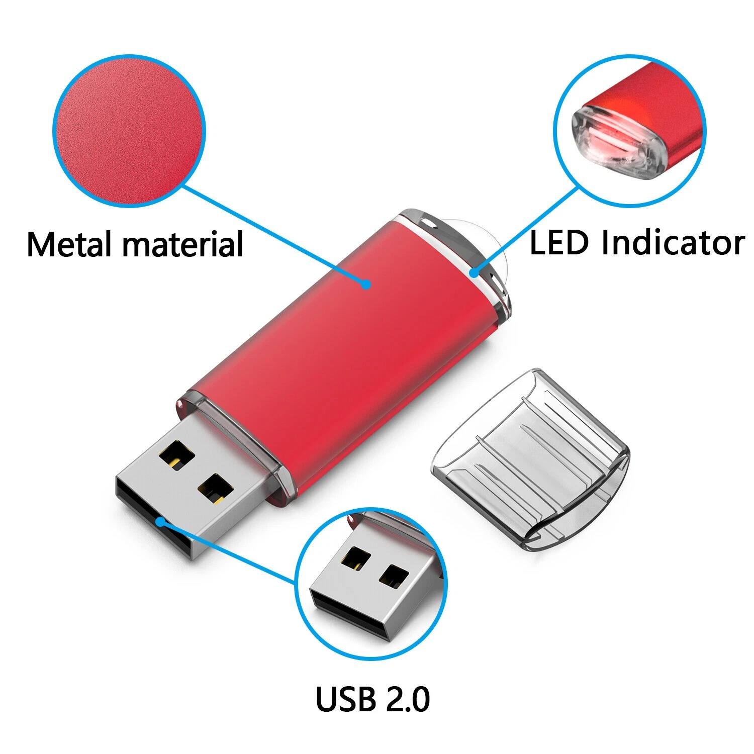 Metal material  
LED Indicator  
USB 2.0