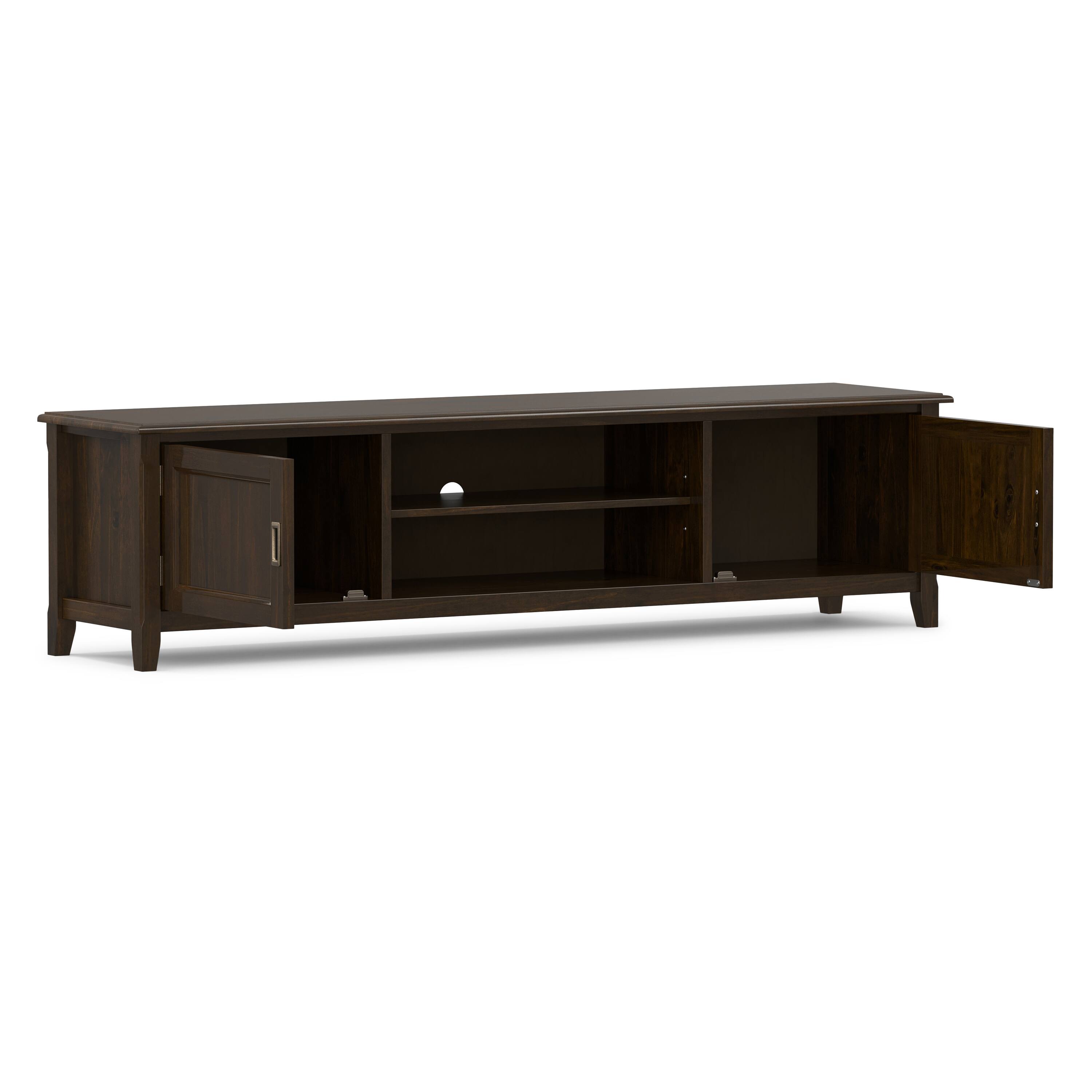 Back. Simpli Home - Simpli Home Burlington SOLID WOOD 72 inch Wide Transitional TV Media Stand - Mahogany Brown.