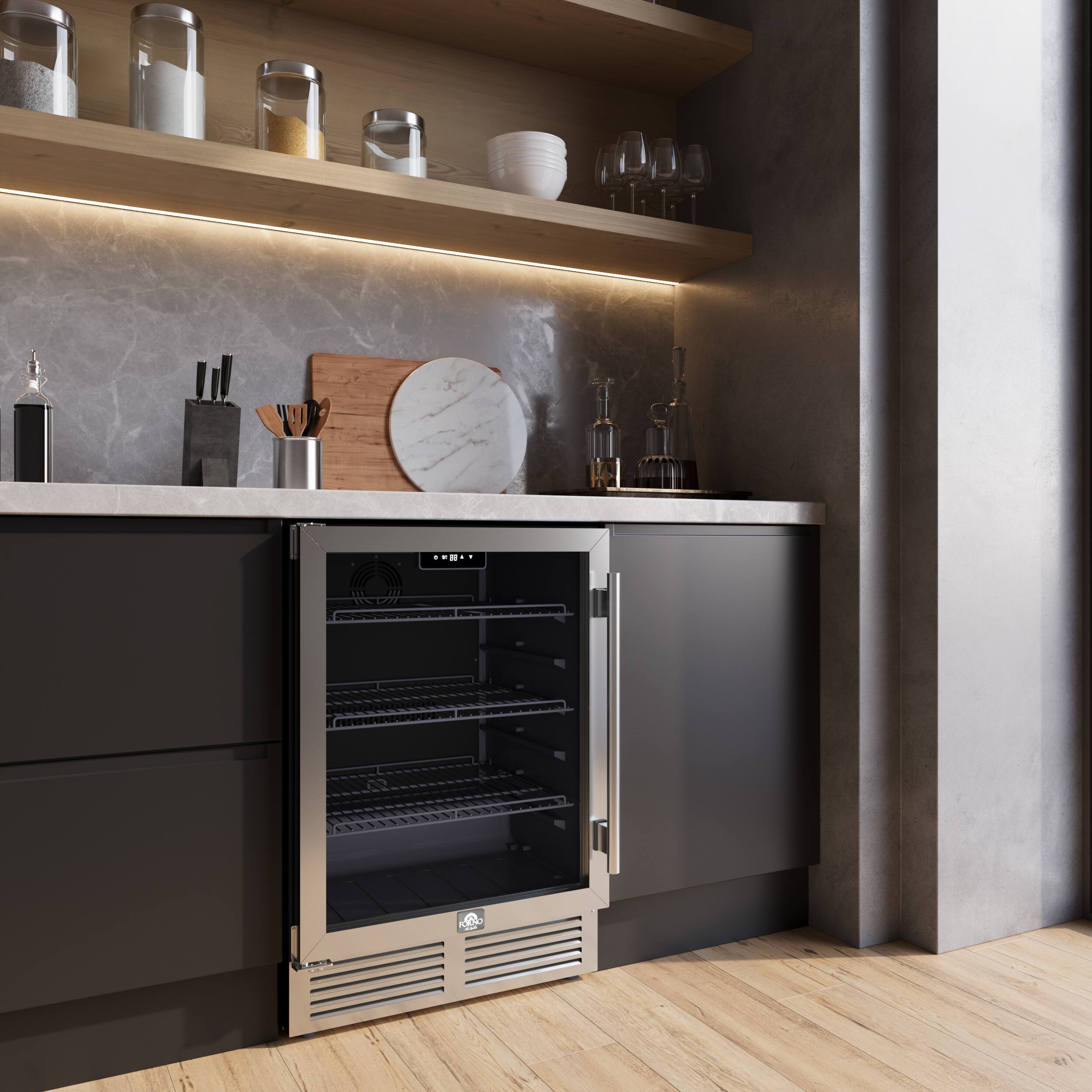 Alt View 8. Forno Appliances - Frescolino 188-Can Convertible 4.8 Cu. Ft. 24" Wine Cooler - Stainless steel.