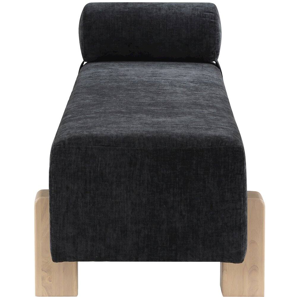 Alt View 4. Meridian Furniture - Edison Black Chenille Fabric Bench - Black.