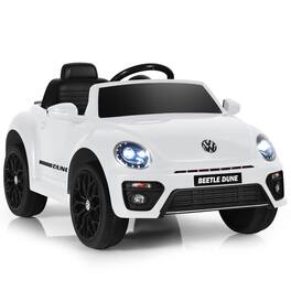 Costway - 12V Kids Ride On Car Licensed Volkswagen Beetle w/ Remote Control & Music - White