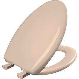 BEMIS - Elongated Plastic Toilet Seat Seat Fastening System, EasyClean and WhisperClose Hinge - Desert Bloom