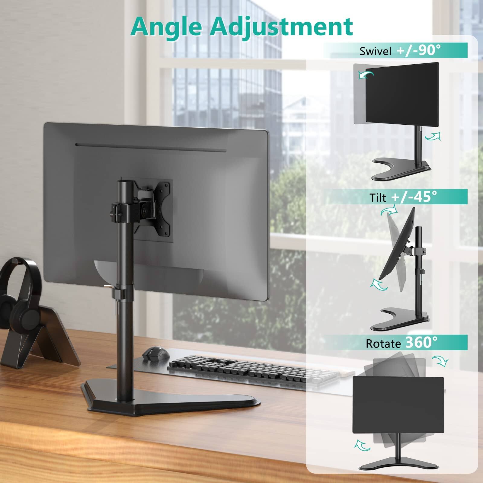 Angle Adjustment  
Swivel +/-90°  
Tilt +/-45°  
Rotate 360°