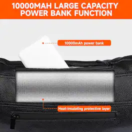 MOSZAR LLC - Heated Hand Warmer Pouch, PU Leather, 10000mAh, 3 Heat Levels, Portable Power Bank
