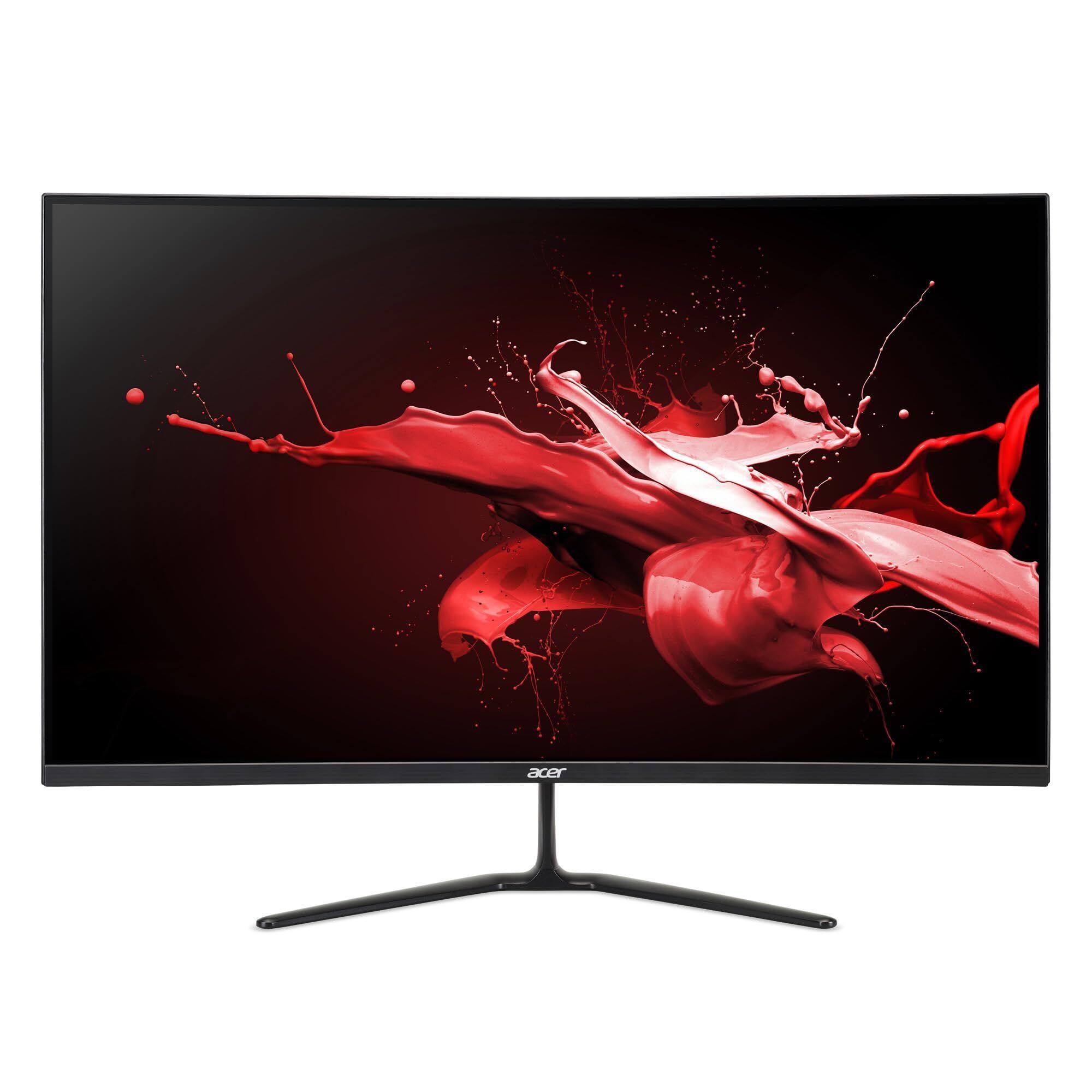 Front. Acer - Nitro - 31.5" Gaming VA Monitor Curved FullHD 1920x1080 165Hz 1ms 250Nit HDMI DisplayPort - Black.