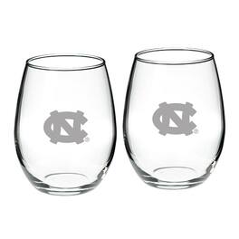 Jardine - North Carolina Tar Heels 21oz. 2-Piece Stemless Wine Glass Set - Multicolor