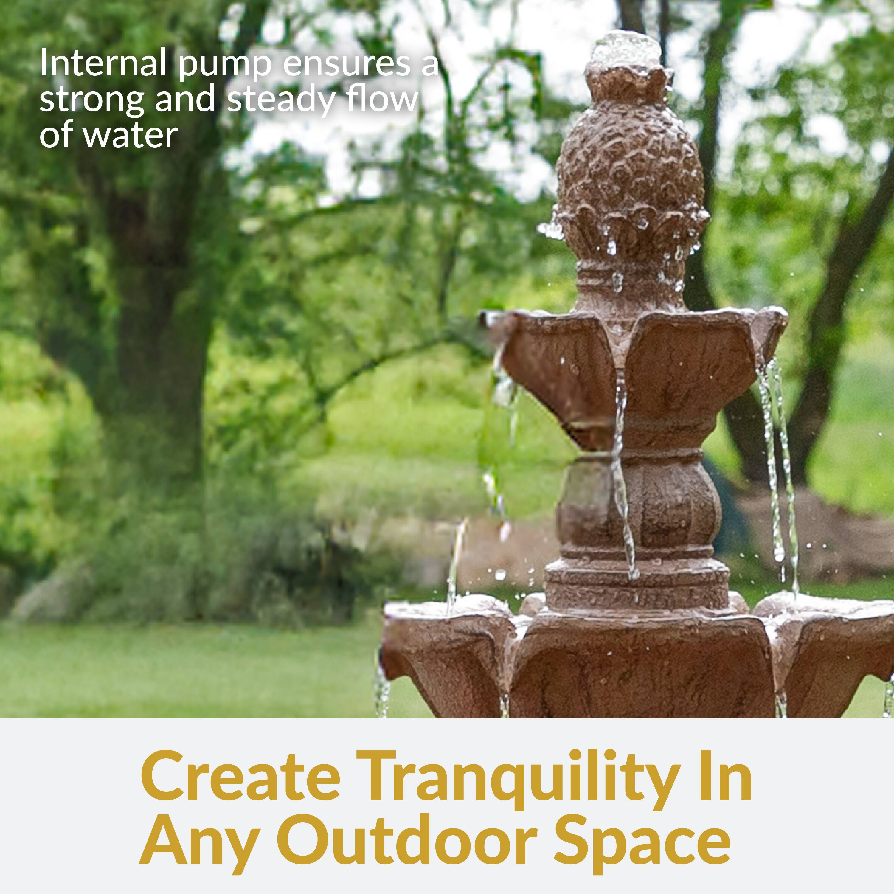 Internal pump ensures a strong and steady flow of water

Create Tranquility In Any Outdoor Space