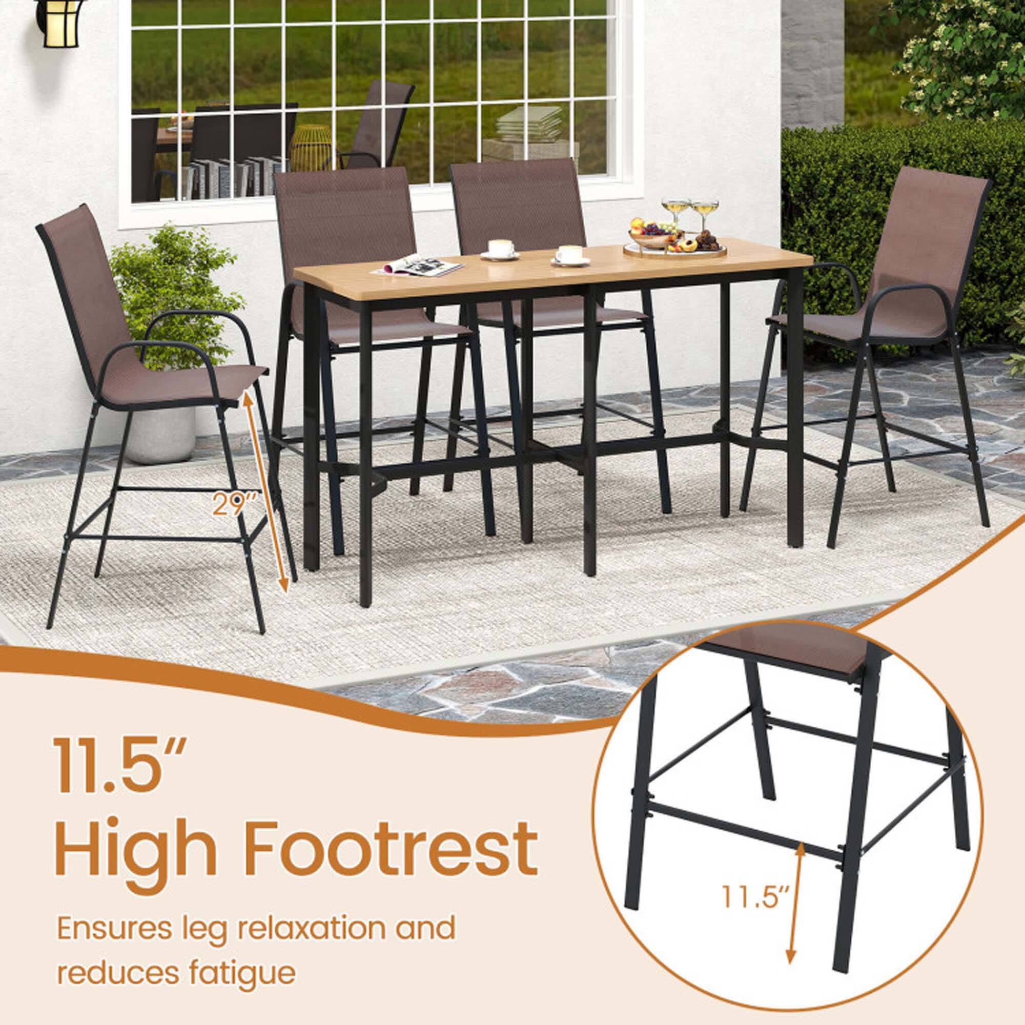29" 11.5" High Footrest Ensures leg relaxation and reduces fatigue