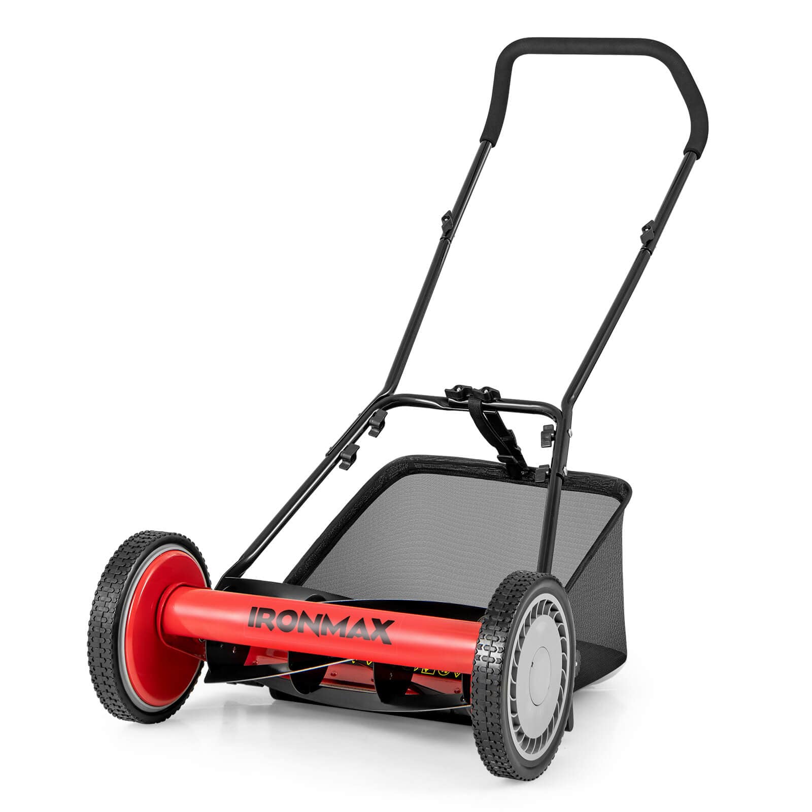 Costway - 16" Push Lawn Mower with 5-Blade 6.9 Gallon Removable Grass Catcher for Garden - Red