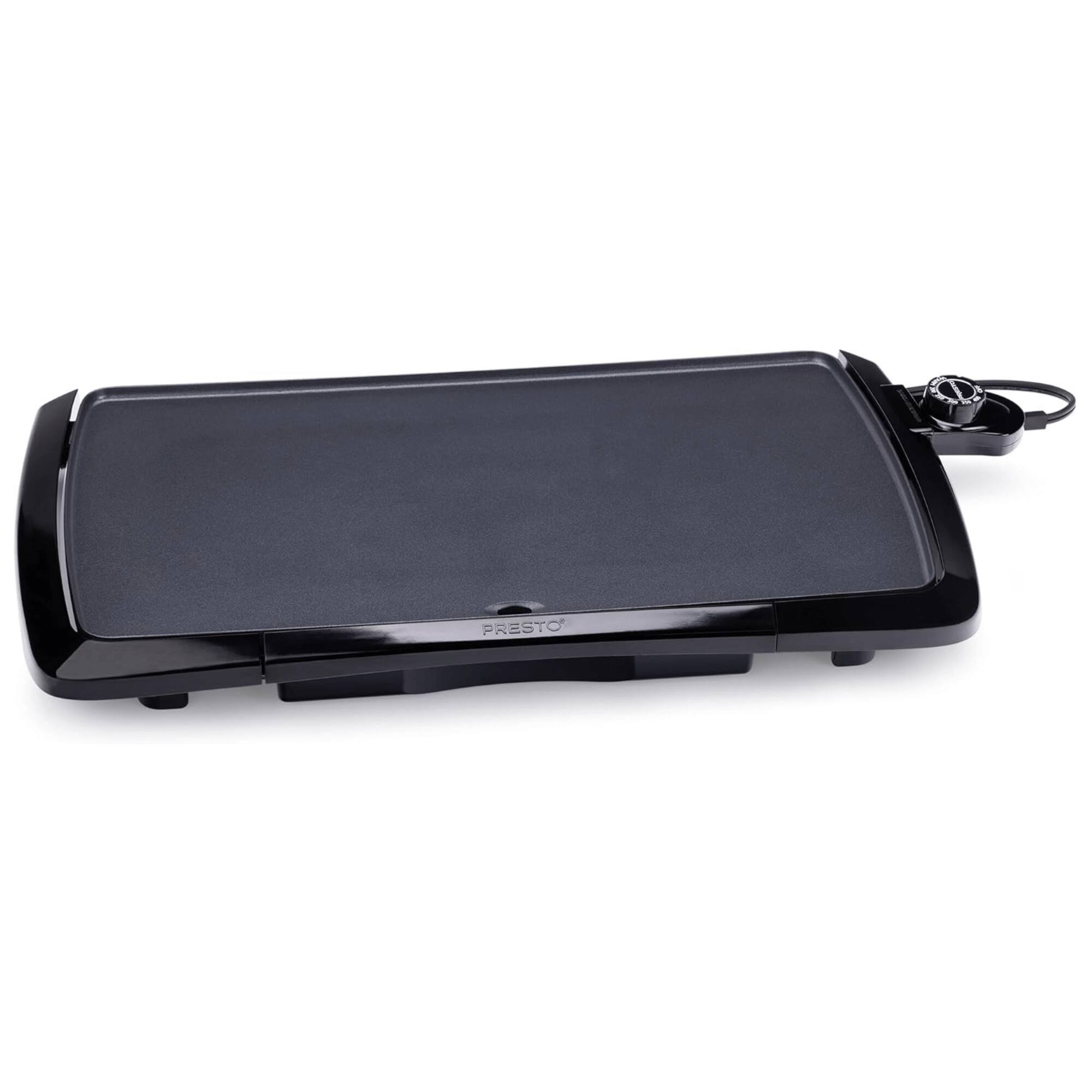 Front. Presto - Low Profile Cool-Touch Electric Griddle - Black.