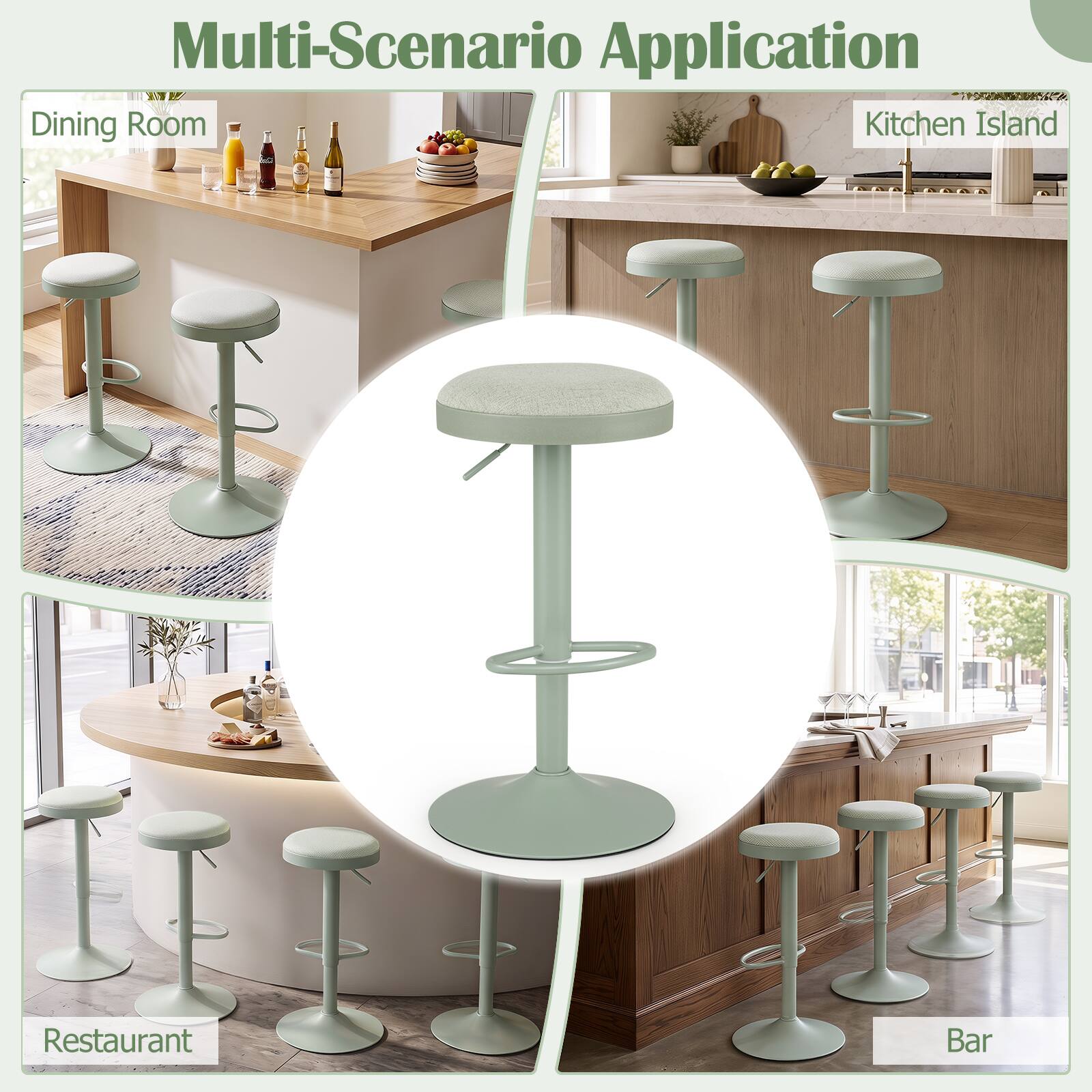 Multi-Scenario Application  
Dining Room  
Kitchen Island  
Restaurant  
Bar