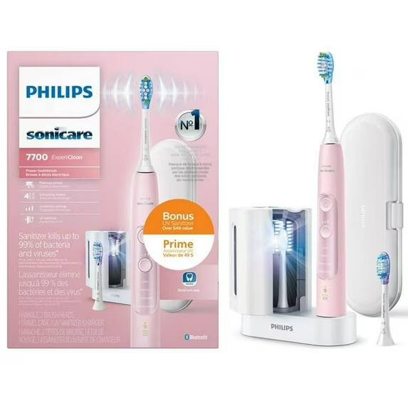 PHILIPS sonicare
7700 ExperCleon
Bonus
Prime UV Sanitizer
Sanitizer kills up to 99% of bacteria and viruses
L'antiseptique élimine jusqu'à 99% des bactéries et des virus
BRUSHHEAD TRAVEL CASE
CHARGEUR
BROSSE
BLUTOETS
PHILIPS