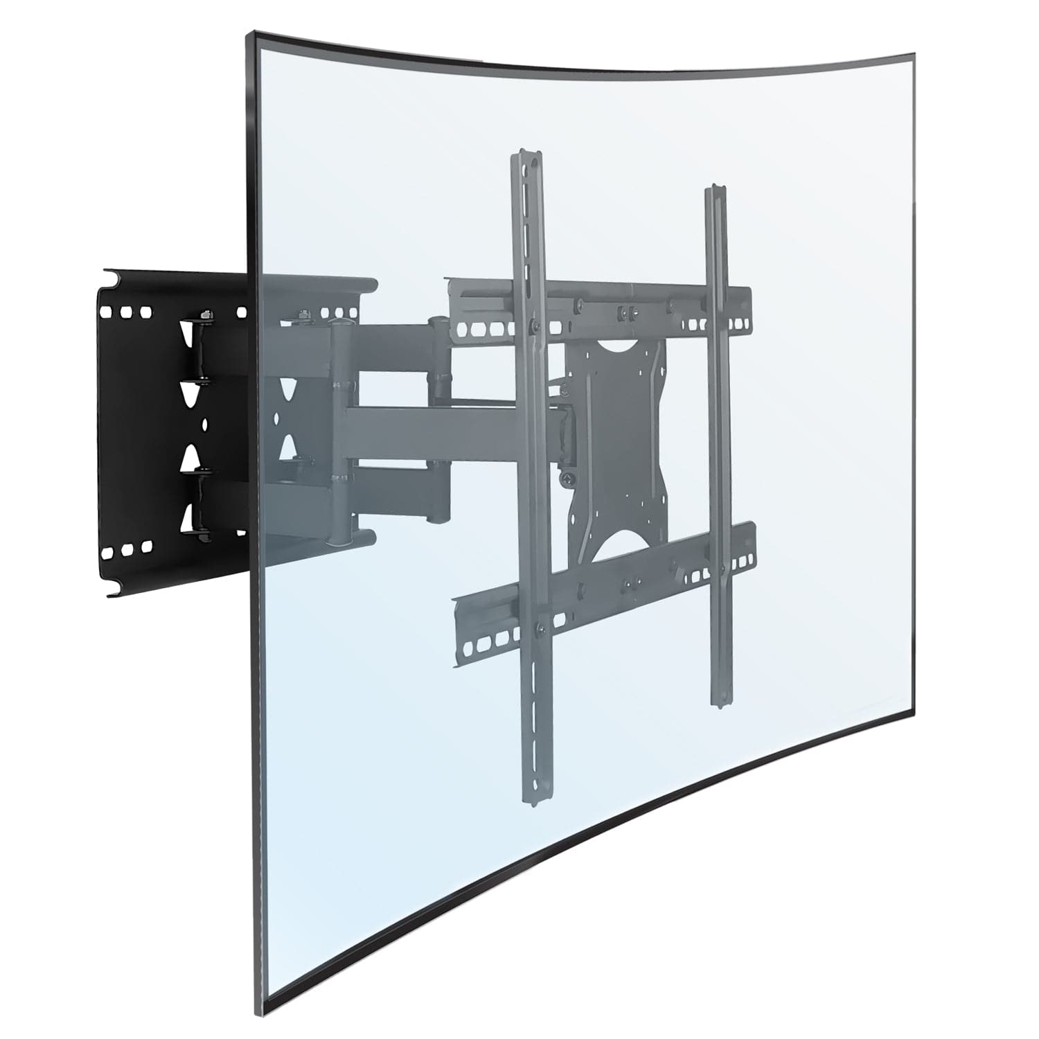 Left. Mount-It! - Full Motion TV Wall Mount for 37–80" – 132 lb Capacity, 13.5" Extension, Swivel & Tilt, VESA Compatible - Black.