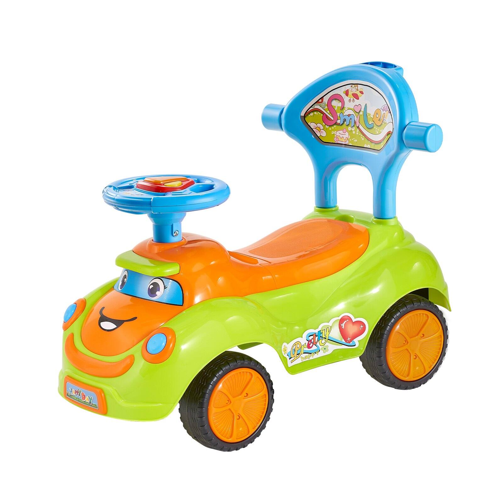 Glintex Battery Ride On Push Car, Toddler Buggy with Handle, Guardrails ...