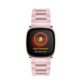 StrapsCo - Oyster Bracelet Stainless Steel Watch Band Strap For Fitbit Versa 4 - Pink Gold