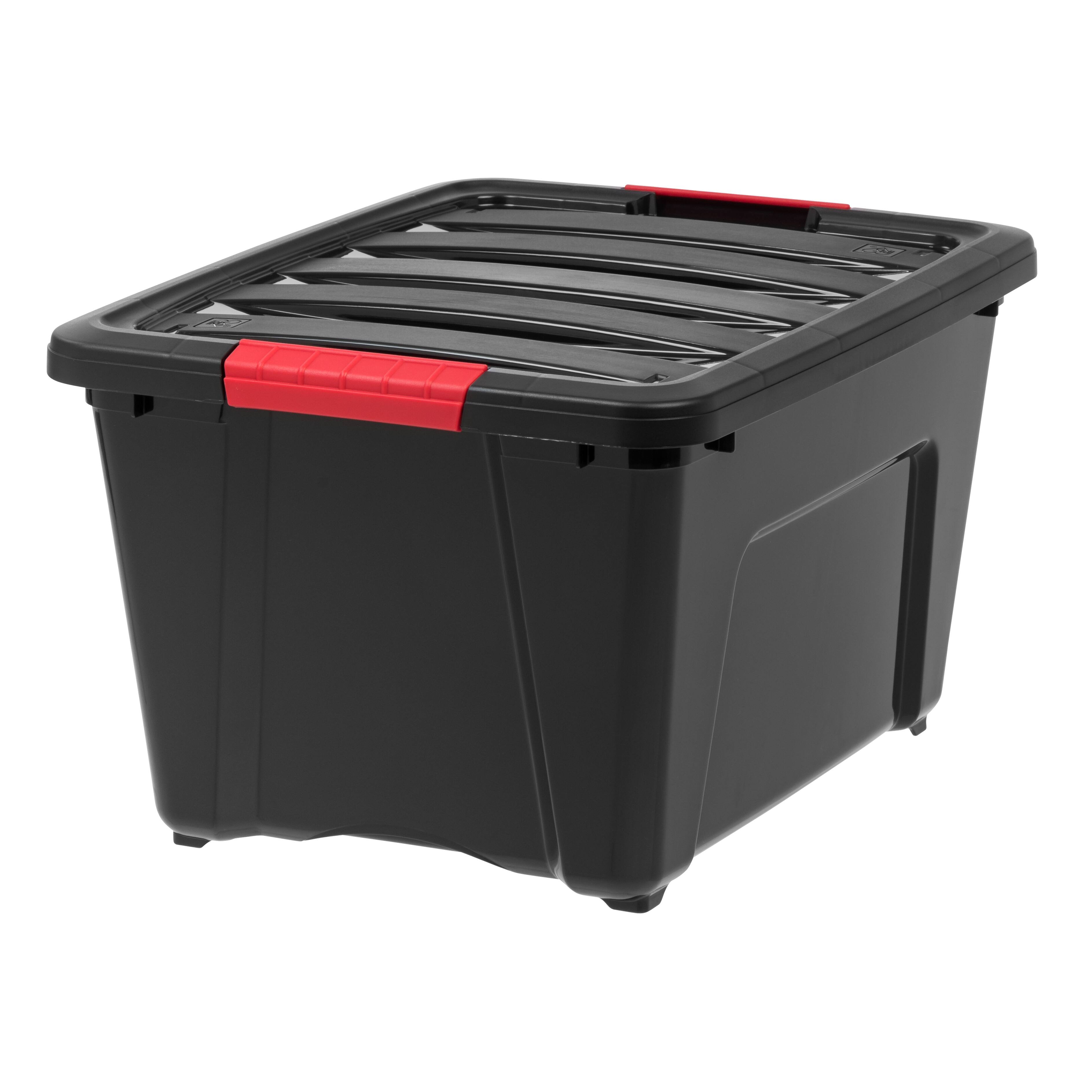 Alt View 2. IRIS USA - IRIS 32qt Plastic Storage Bins with Lids and Secure Latching Buckles - 6 Pack.