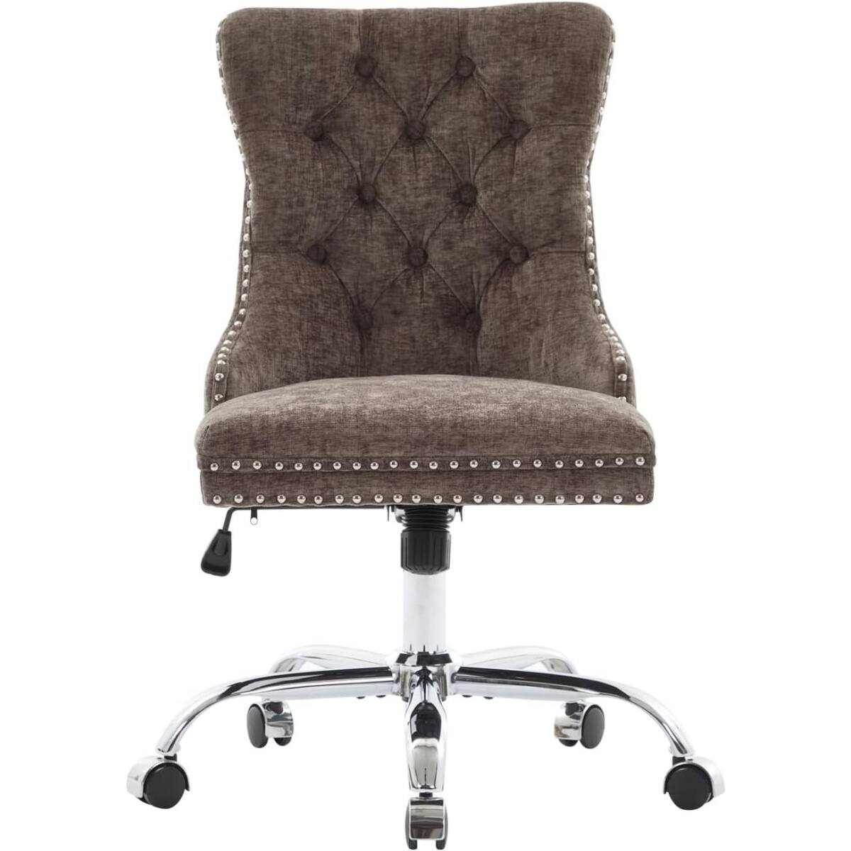 HTUTWOO - Office Chair with Adjustable Height & Tilt Back,360° Swivel Wheels,Comfortable Desk Chair,for Home Office,Bedroom - Gray