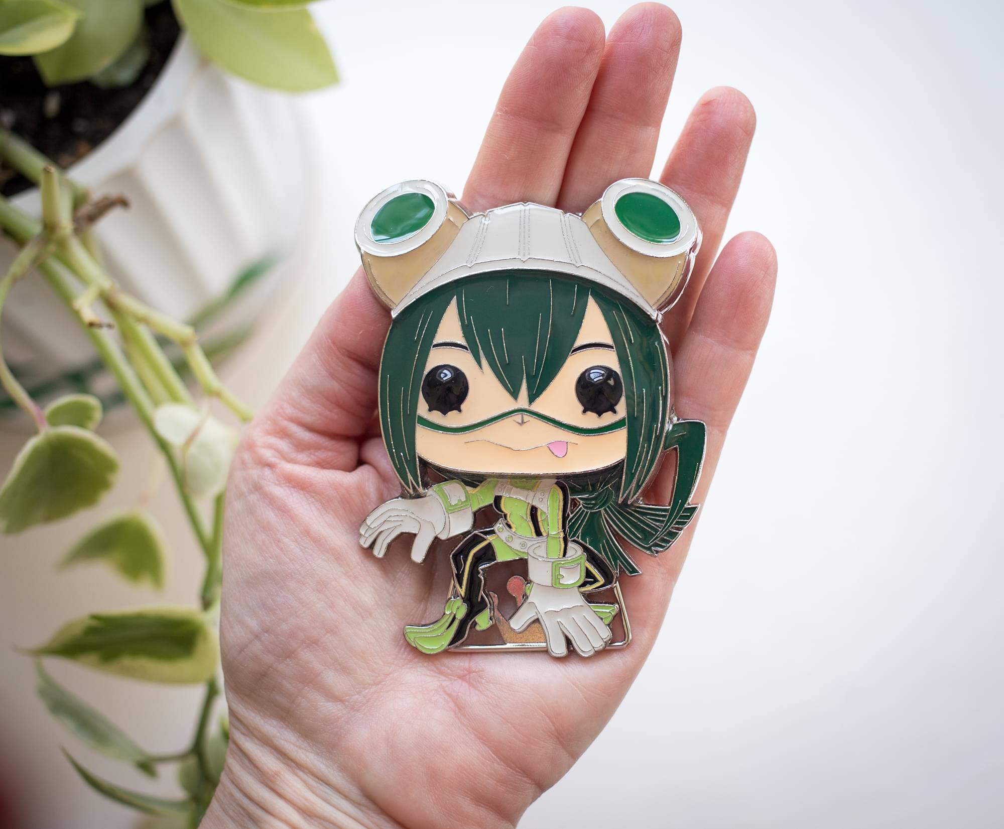 Alt View 1. Funko - My Hero Academia 3-Inch Funko POP Pin | Tsuyu Asui - Green.
