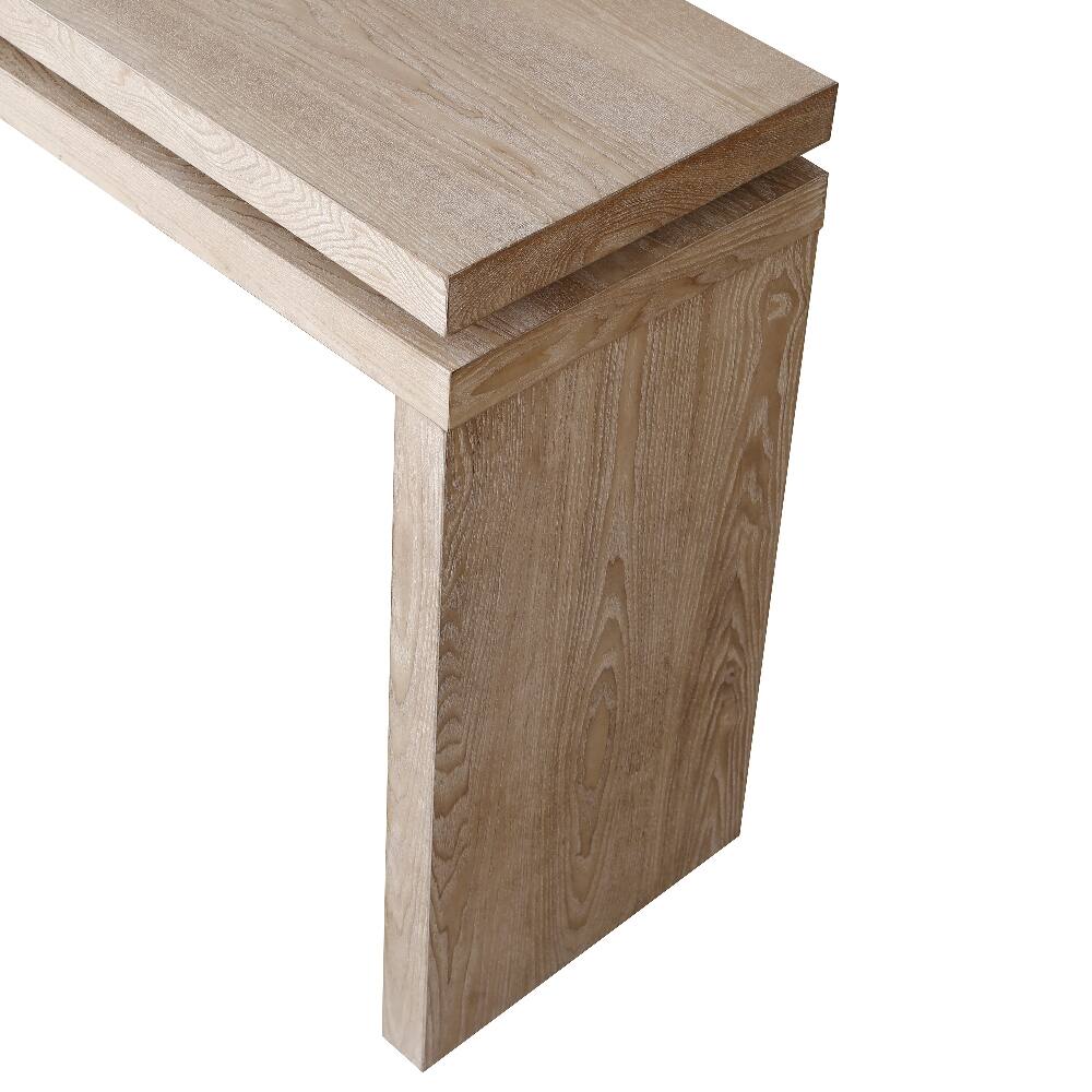 Alt View 2. Loheer - Loheer 60 inch farmhouse console table antique natural entryway table - Antique Natural.