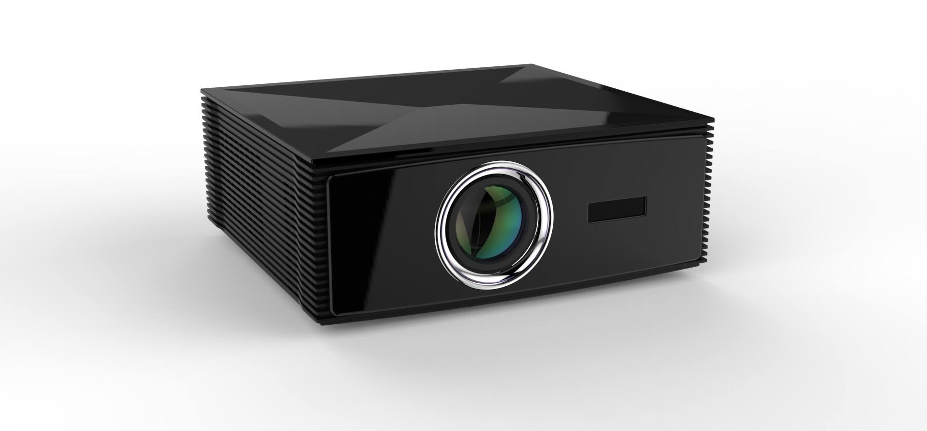 Left. BOSS - BOSS S6A Full HD Projector | 5000 Lumens | Android, Wi-Fi, Bluetooth | HDMI, USB | Portable Design - Black.