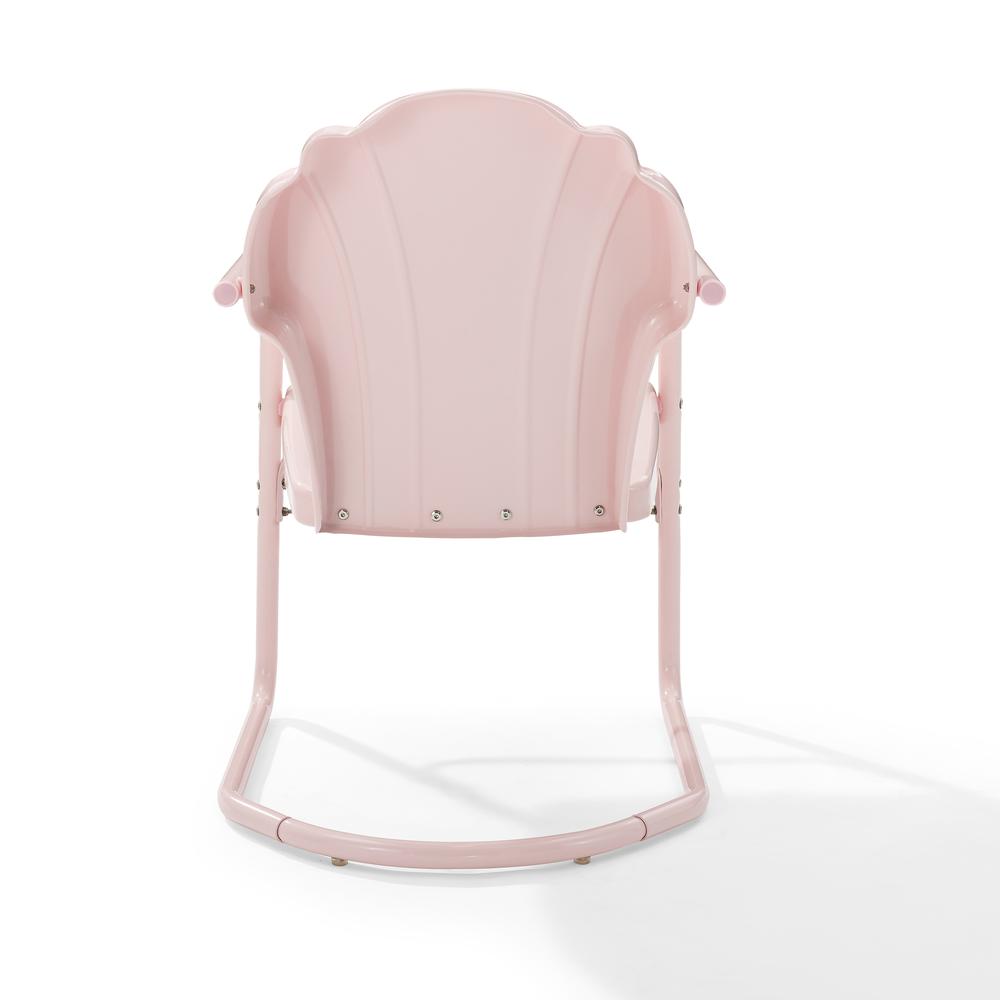 Back. Crosley Furniture - Tulip 2Pc Retro Outdoor Chair Set - 2 Chairs - Pastel Pink Gloss.