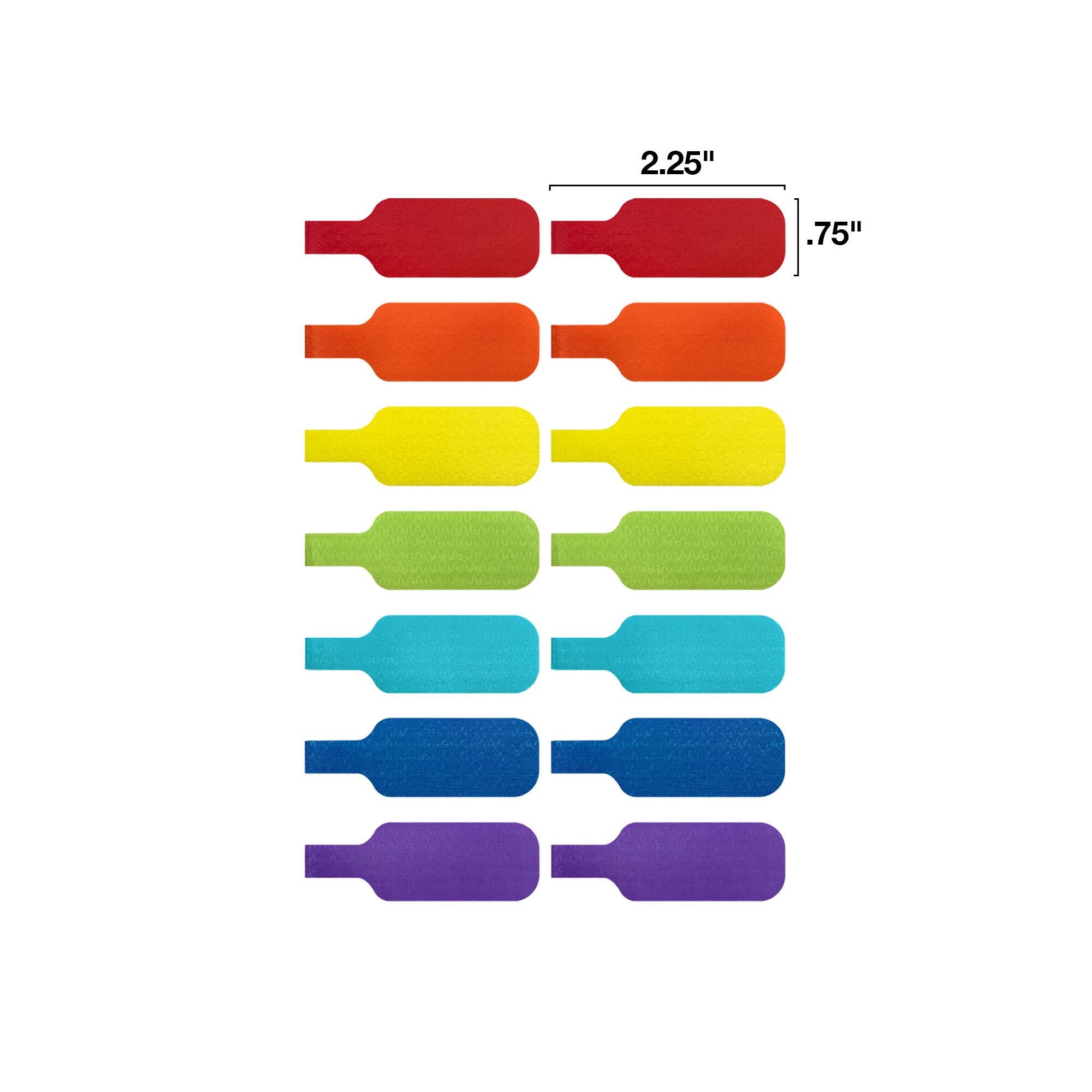 Wrap It Storage Cable Labels Medium (14 Pack) Multi Color Hook and Loop ...