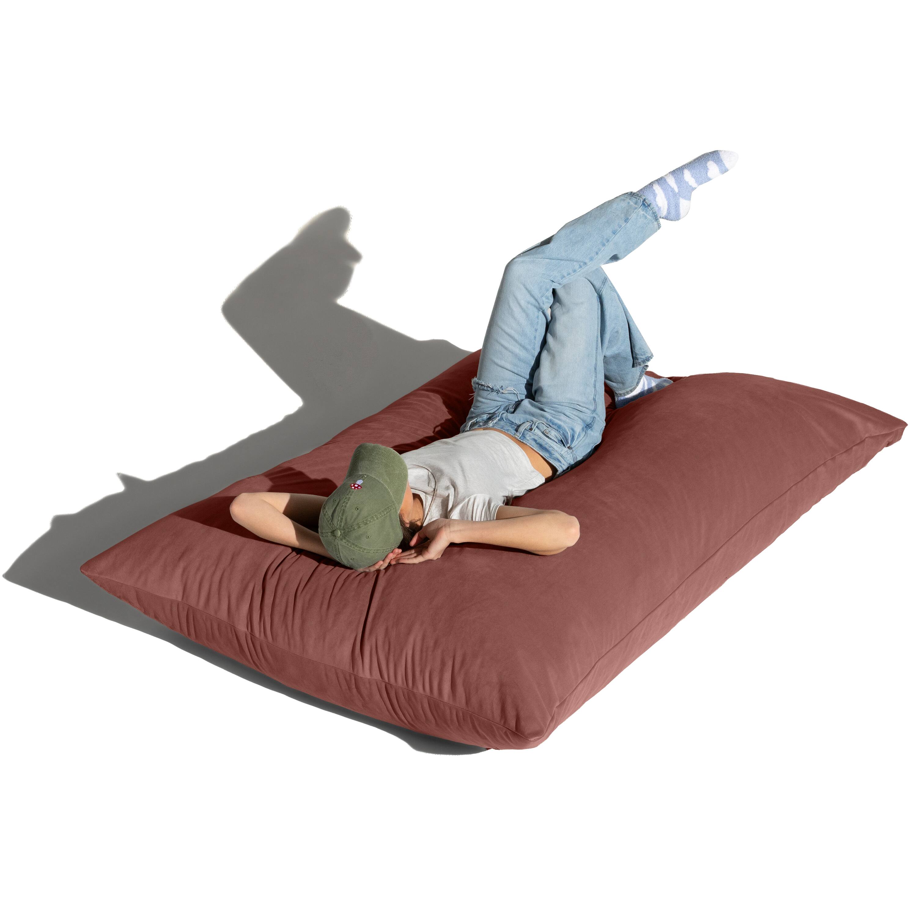 Left. Jaxx - Jaxx Pillow Saxx 5.5-Foot Décor Bean Bag Giant Floor Pillow Lounge, Lush Velvet Mauve - Lush Velvet Mauve.