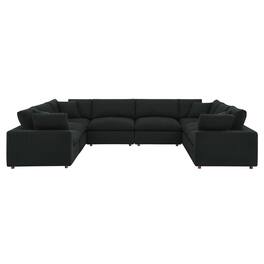 Commix 8-Piece Down Filled Overstuffed Boucle Fabric Sectional Sofa by Modway - Black