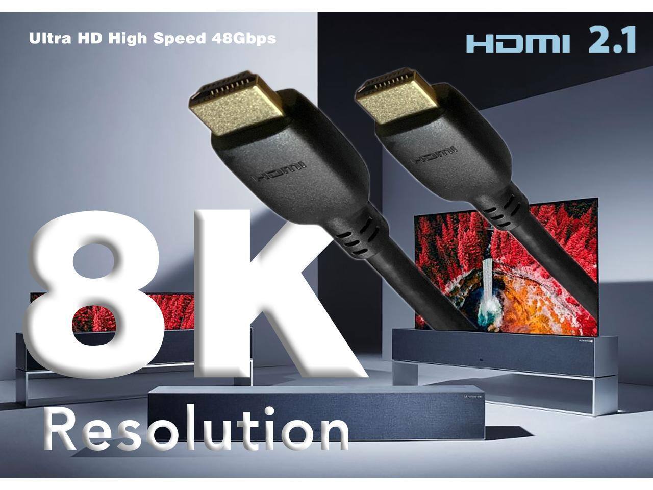 Ultra HD High Speed 48Gbps HDMI 2.1  
8K Resolution