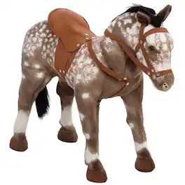 Qaba - Ride on Horse, Riding Horse with Neighing Sound, Saddle, Ride on Animal for Kids, 3-8 Years Old