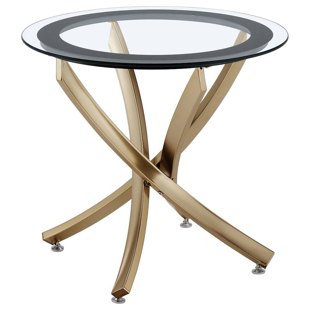 Alt View 2. Coaster Co. of America - Brooke 2-piece Round Glass Top Coffee Table Set Brass - Red.