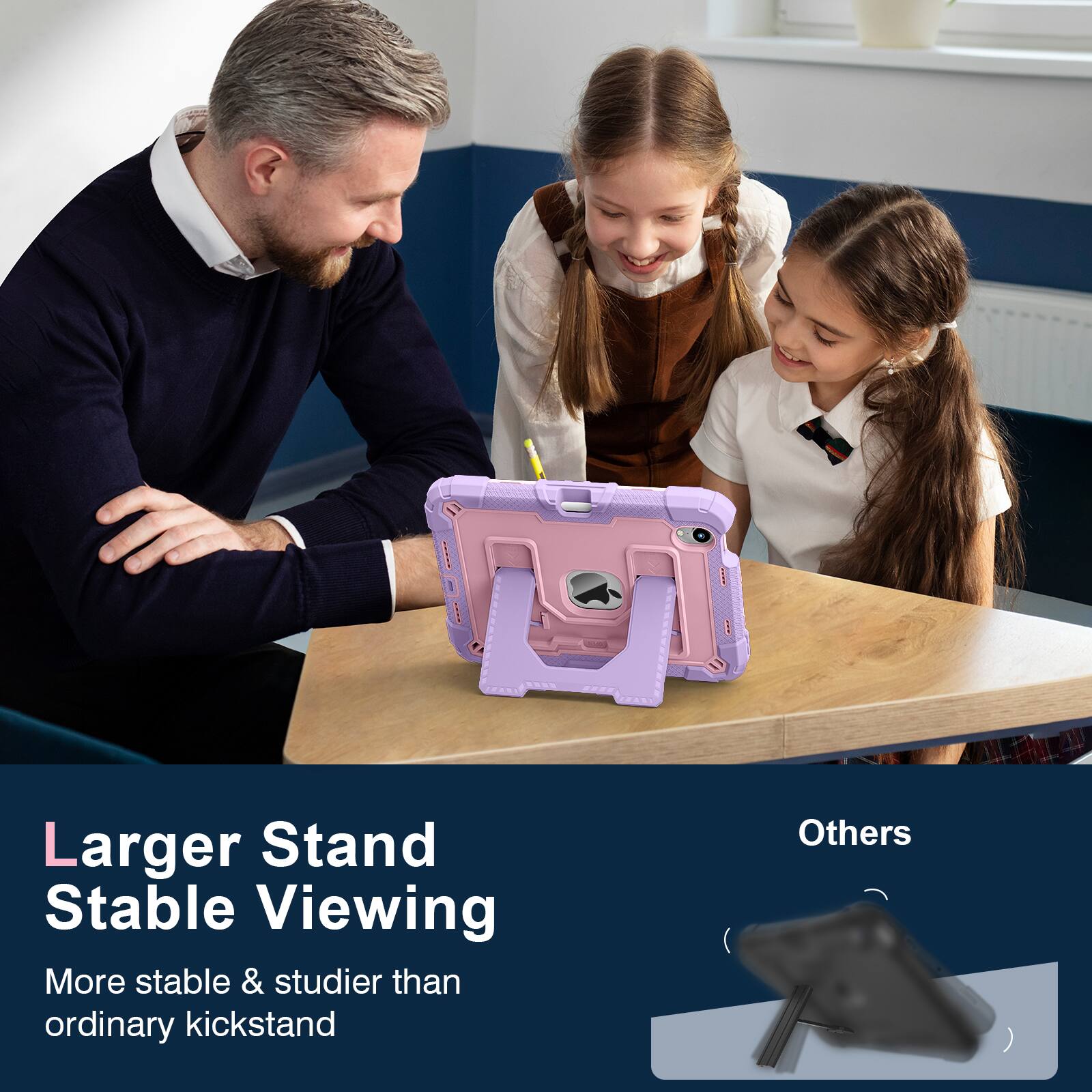Larger Stand  
Stable Viewing  
More stable & sturdier than ordinary kickstand  

Others