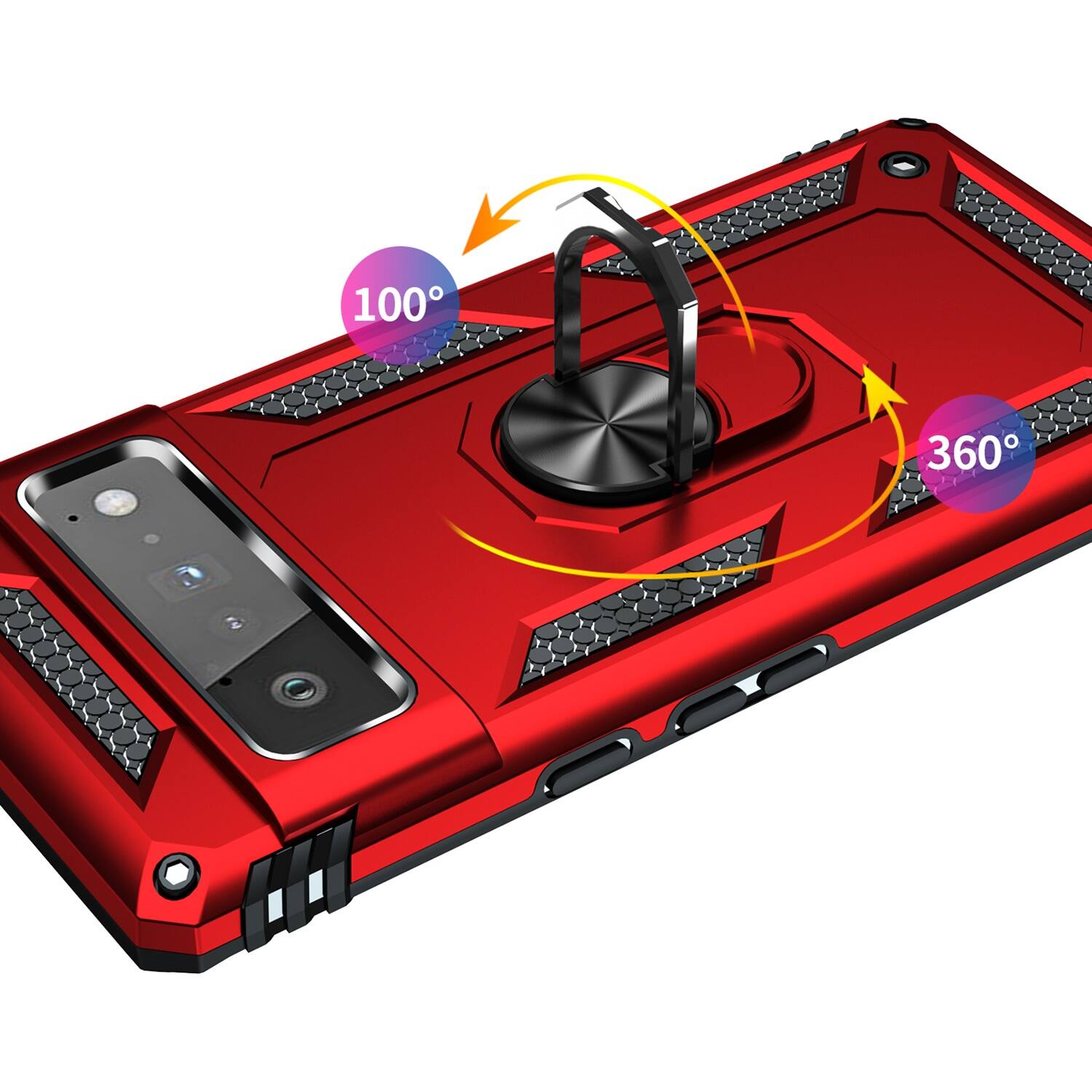 Alt View 14. SaharaCase - Kickstand with Belt Clip Case for Google Pixel 6 Pro - Red.