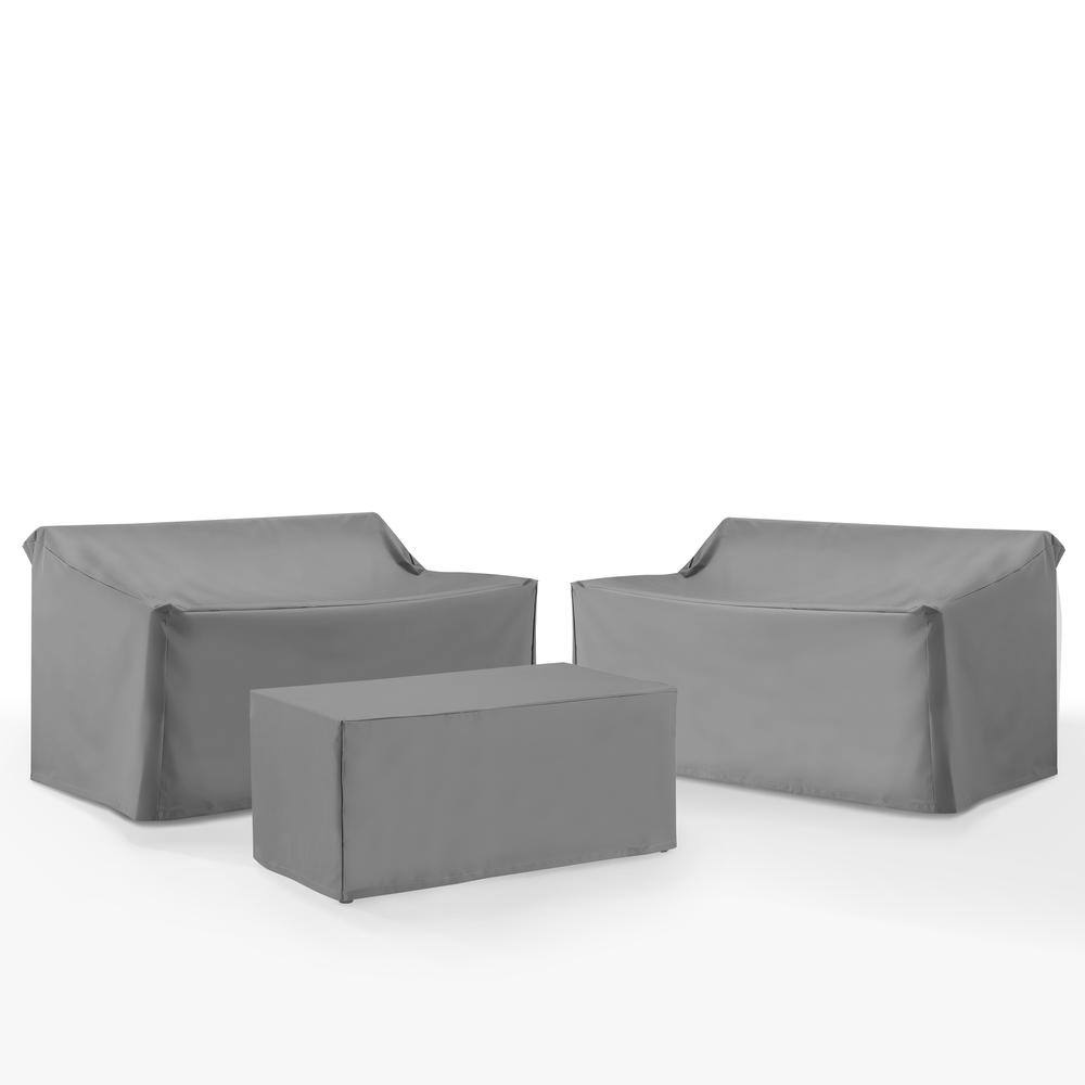 Alt View 2. Crosley Furniture - 3Pc Outdoor Furniture Cover Set - 2 Loveseats & 1 Coffee Table - Gray.