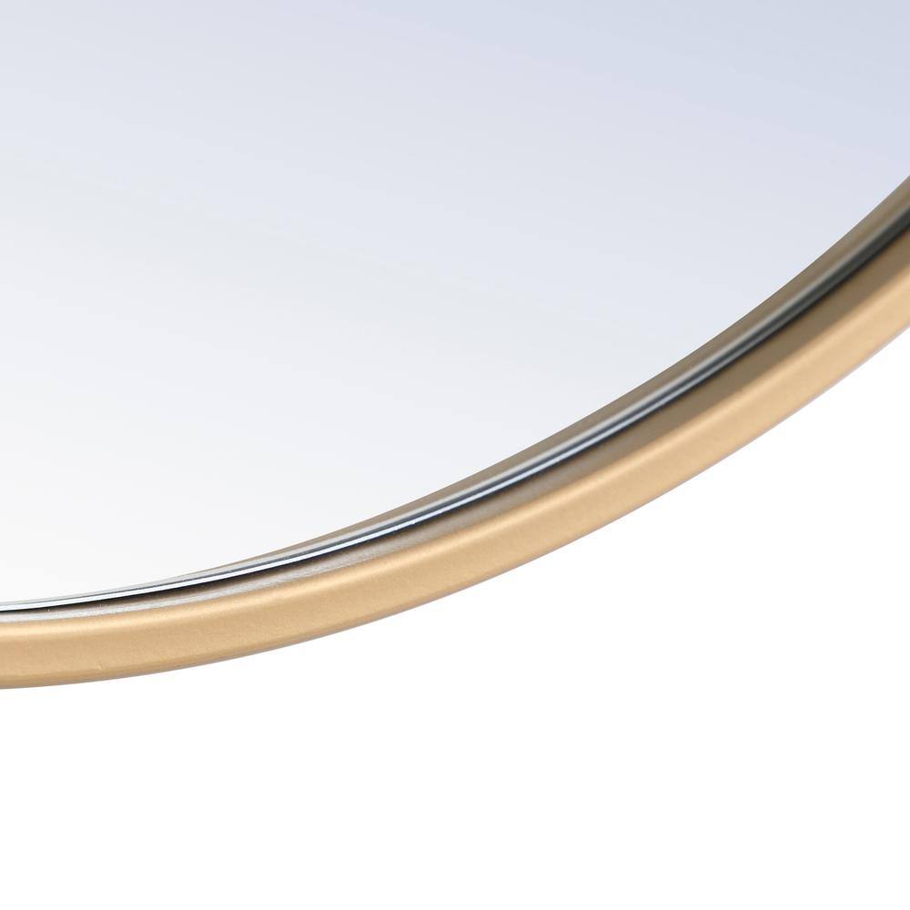 Alt View 5. Elegant Decor - Metal frame Round Mirror 36 inch Brass finish - Brass.