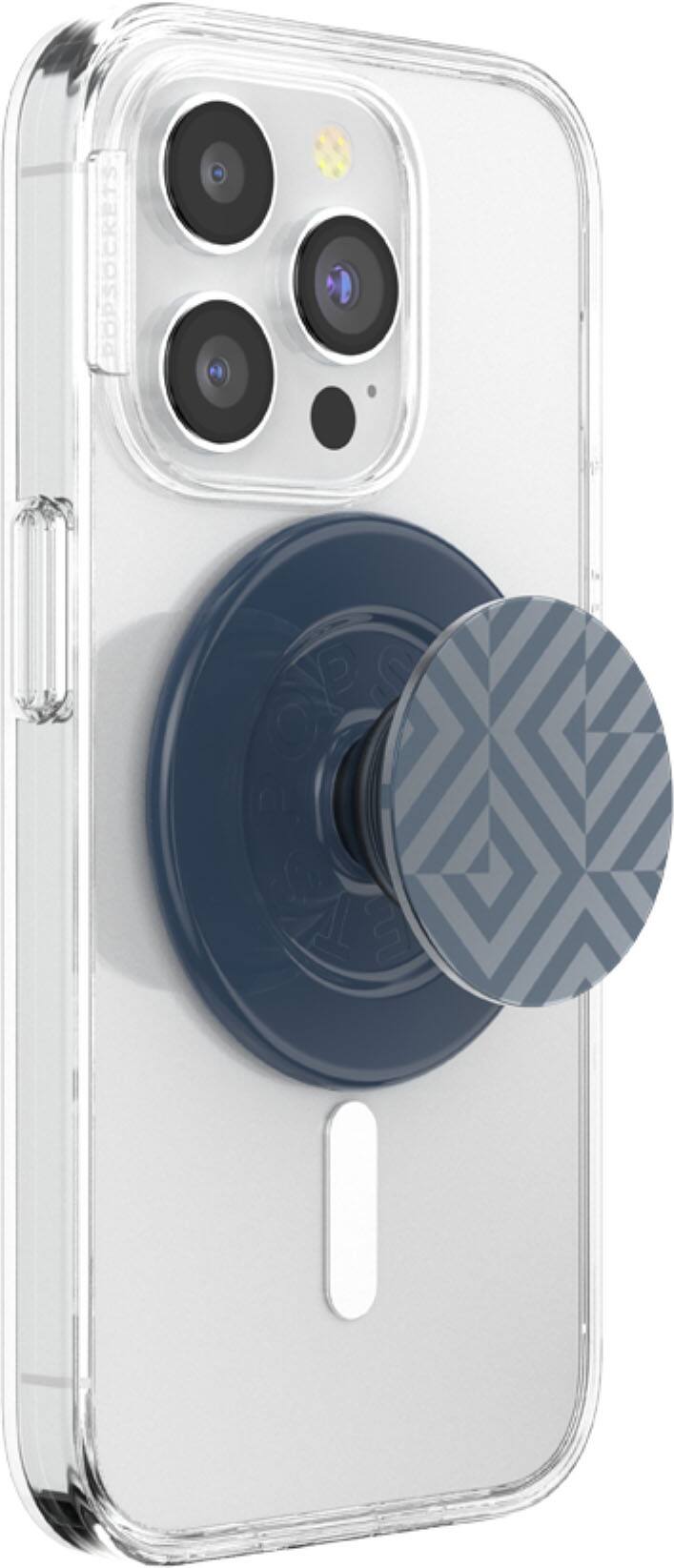 Left. PopSockets - MagSafe PopGrip Universal Magnetic Grip & Stand with Adapter Ring for Cell Phones - Alum Tile.