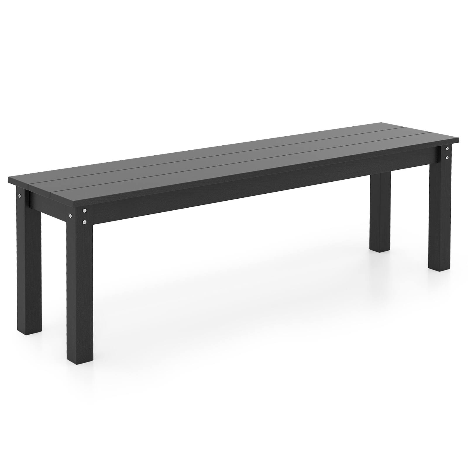 Alt View 9. Gymax - Gymax 2PCS 55'' HDPE Outdoor Bench Weatherproof Backless Patio Garden Bench Black - Black.