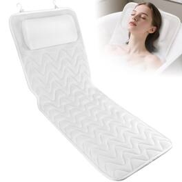 Fabibe - Full Body Bath Pillow For Tub Soft Bathtub Neck And Support Washable 4d Mesh Cushion With 11 Non-slip Suction Cups White - Default
