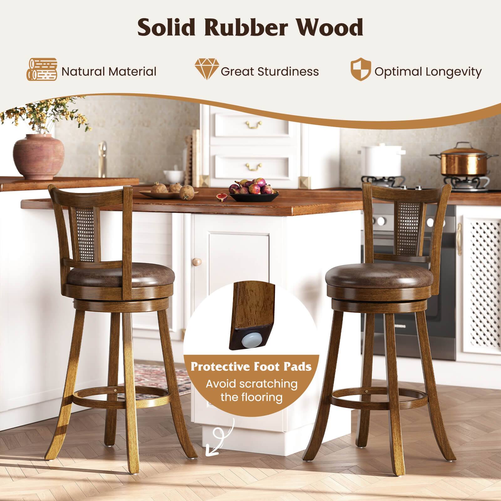 Solid Rubber Wood
Natural Material
Great Sturdiness
Optimal Longevity
Protective Foot Pads
Avoid scratching the flooring