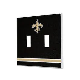 Keyscaper - New Orleans Saints Stripe Double Toggle Light Switch Plate - Multicolor