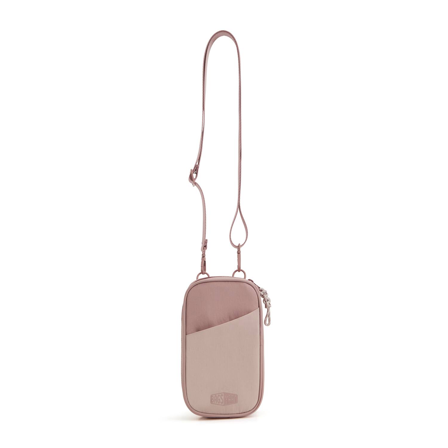 Alt View 1. Bagsmart - Crush RFID Passport Holder & Crossbody Bag, Water-Repellent Wallet with Detachable Card Sleeve for Travel & Daily Use - Misty Rose.