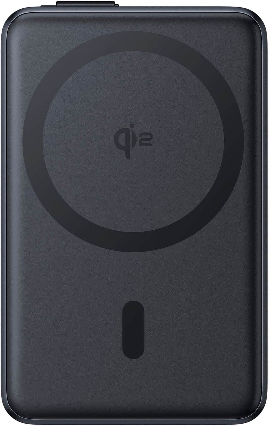 Alt View 11. Baseus - Nomos 45W Qi2 Magnetic Power Bank with Built-in USB-C Cable Kickstand 10000mAh Battery Charger Black - Black.