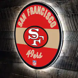 Evergreen Enterprises - San Francisco 49ers 23" LED Retro Logo Round Wall Sign - Multicolor