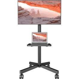 ThinkLink Electronic - Mobile Stand 23- Lcd Led Flat curved Panel Screen Tvs Rolling Cart Portable Shelf Floor Max Vesa - 23"-60" Mobile TV Stand with Shelf
