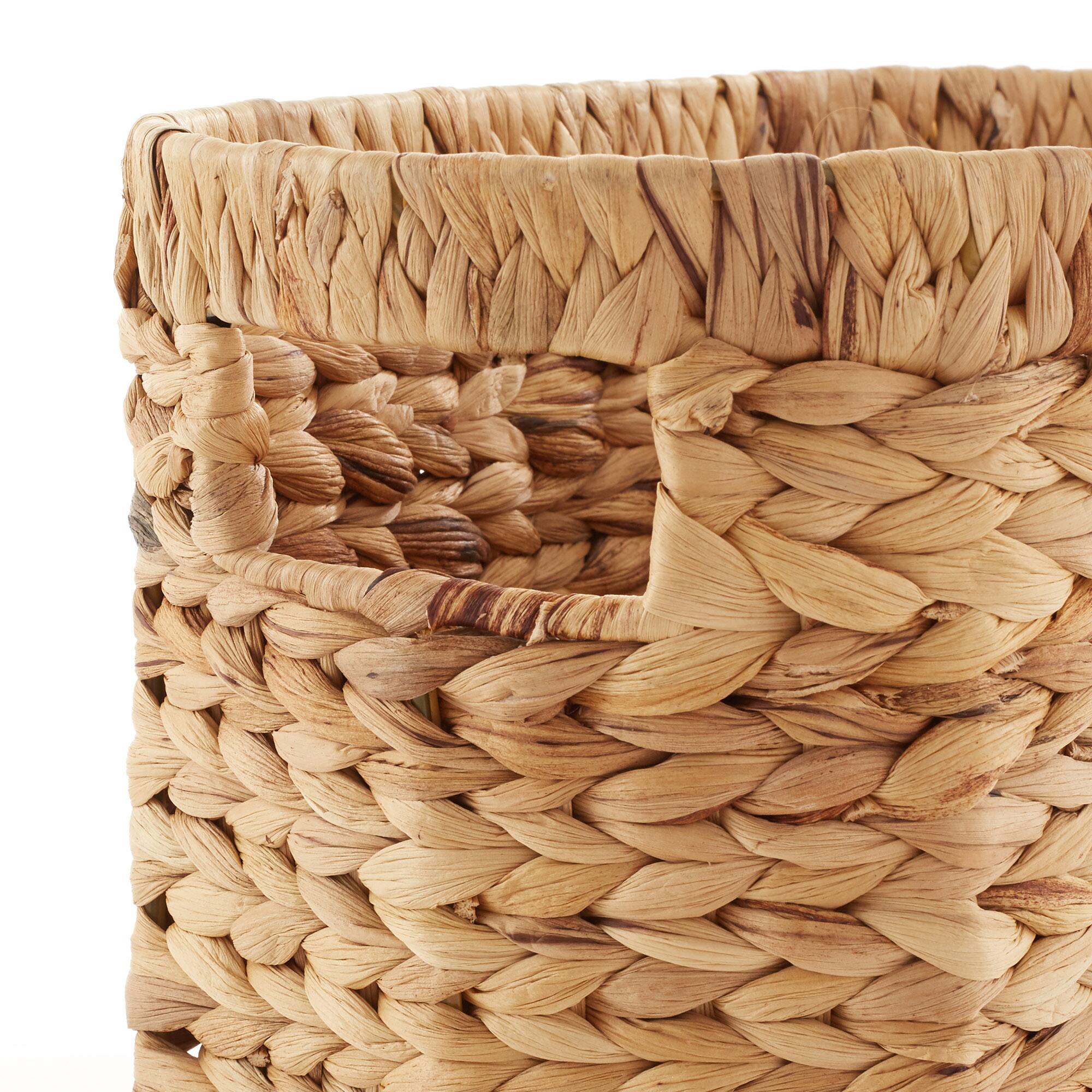 Alt View 4. Casafield - Magazine Holder Storage Basket Bin with Handles - Seagrass Hyacinth Woven Bins - Natural - Hyacinth.