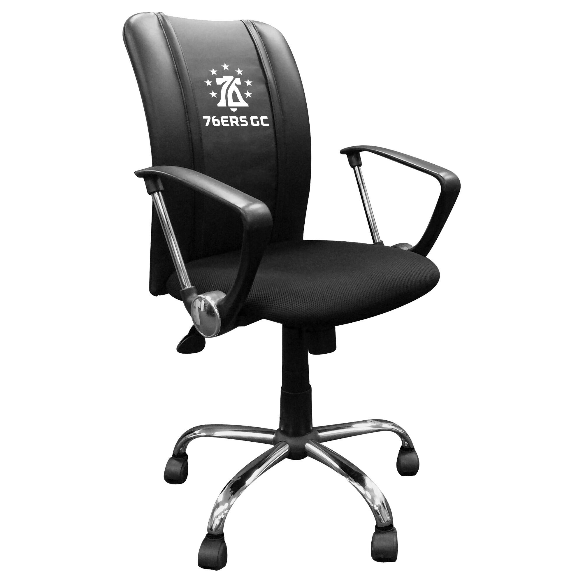 Front. DreamSeat - Black 76ers GC Logo Curve Task Chair - Black.