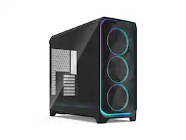 Fractal Design - Meshify 3 XL Ambience Pro RGB E-ATX Full Tower PC Case - Black Chassis with Light Tinted TG Side Panel - Black